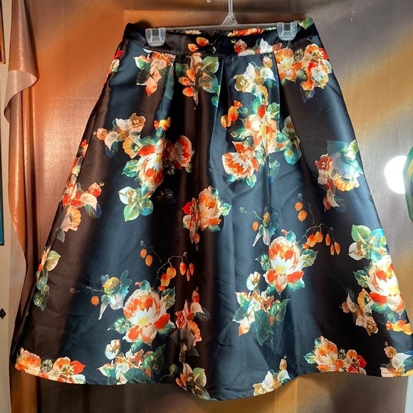 LARA Dresses & Skirts - Size L Lara full black skirt with flowers. 30” waist. More like a medium. 125‎